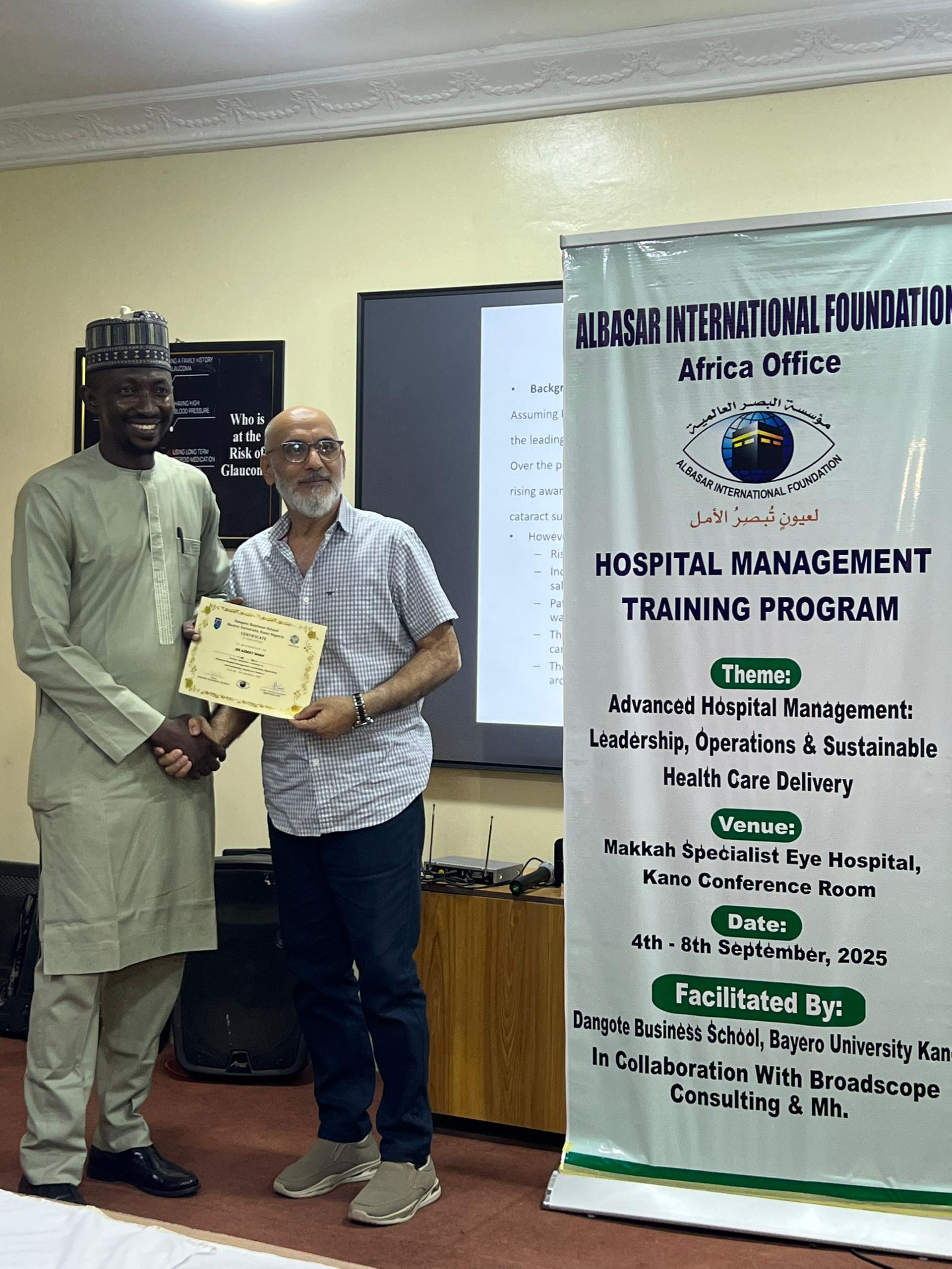A 5-DAY TRAINING FOR THE SENIOR STAFF OF MAKKA SPECIALIST EYE HOSPITAL